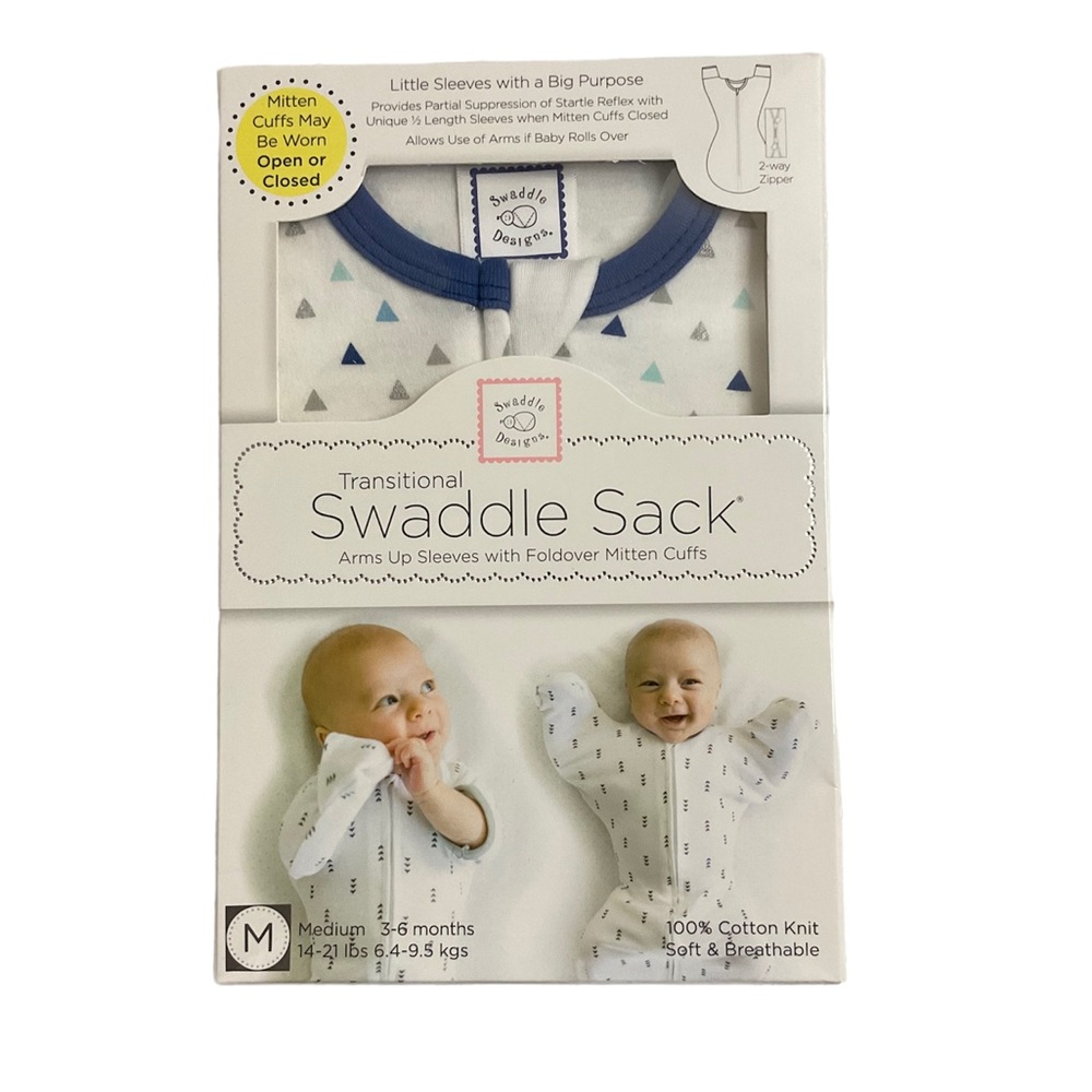 NEW!Transitional Swaddle Sack with Arms Up Half-Length Sleeves and Mitten Cuffs